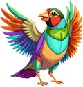 Colorful Gouldian Finch bird clipart for designs.