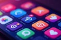 Vibrant Gradient App Icons for Mobile Apps and Technology, design elements, tech apps, UI design Royalty Free Stock Photo