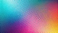 Vibrant gradient background featuring a dynamic halftone pattern of colorful circles in a diagonal array. Generative AI Royalty Free Stock Photo