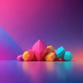 Vibrant gradient background, geometric shapes, gradient, illustration Royalty Free Stock Photo