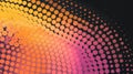 Gradient Halftone Pattern With Pink, Orange, and Yellow Circles on Black Royalty Free Stock Photo