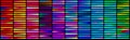 Vibrant Gradient Color Palette Grid In Rainbow Bright Neon Spectrum. Ideal For UI, Digital Interface, Design Systems
