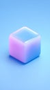 Abstract Cube with Gradient Colors on Blue Background Royalty Free Stock Photo