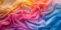 Vibrant Gradient Fabric: A Flowing Transition of Warm and Cool Hues with Soft, Smooth Texture and Gentle Waves Royalty Free Stock Photo