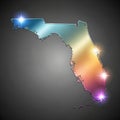 Vibrant Gradient Florida Map with Digital Glow and Grid Background Royalty Free Stock Photo