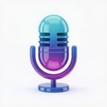 Vibrant Gradient Retro Microphone 3D Icon Royalty Free Stock Photo