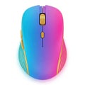 Vibrant gradient wireless mouse with golden scroll wheel accents Royalty Free Stock Photo