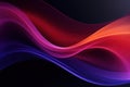 Vibrant grainy color gradient wave on black background, purple red yellow colors banner poster cover abstract design, copy space Royalty Free Stock Photo