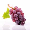 Vibrant Grape Photography On White Background - Detailed Hdr 8k Image
