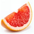 Vibrant grapefruit wedge displaying its juicy segments isolated on white background Royalty Free Stock Photo