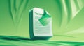 A stack of documents with a curled page in a vibrant green abstract composition depicting data and information Royalty Free Stock Photo