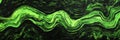 Vibrant green abstract swirls on black canvas: organic and energetic patterns Royalty Free Stock Photo