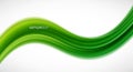 Abstract Green Swirl Wave Flowing Across White Background with Sample Text image photo Royalty Free Stock Photo