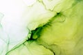 Vibrant Green alcohol ink abstract background. Fresh Lime ethereal painting. Hand painted ink texture. Modern art Royalty Free Stock Photo