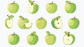 Vibrant Green Apple Fruit Icon Vector Illustration for Creative Design Projects Royalty Free Stock Photo
