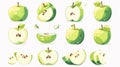 Vibrant Green Apple Fruit Icon Vector Illustration for Creative Design Projects Royalty Free Stock Photo