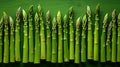 Vibrant green asparagus spears on a board minimalist composition fujifilm xt4, f 5.6