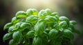 Vibrant Green Basil Plant Closeup Royalty Free Stock Photo