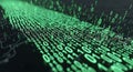 Bright green binary code numbers flowing digitally, representing technology, data, coding, and computing concepts. Royalty Free Stock Photo