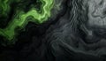 Vibrant green and charcoal black abstract topographic wavy pattern