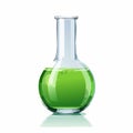 Chemistry Flask with Green Reagent Solution Royalty Free Stock Photo