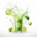 Vibrant Green Cocktail Splash With Realistic Rendering Royalty Free Stock Photo