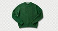 Vibrant green crewneck sweater chunky knit pullover Royalty Free Stock Photo