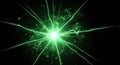 Vibrant Green Energy Explosion with Lightning Strikes and Particles on Dark Background Royalty Free Stock Photo