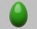 A vibrant green glossy egg on a transparent background Royalty Free Stock Photo