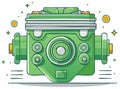Vibrant Green Industrial Machine Component Illustration with Modern Design Royalty Free Stock Photo