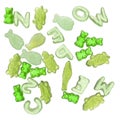 Vibrant green jelly candy Royalty Free Stock Photo