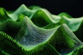 A vibrant green landscape showcases flowing wave-like structures reminiscent of data patterns. The intricate binary code adds Royalty Free Stock Photo