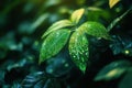 Vibrant green leaf with intricate glowing circuits