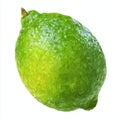 Vibrant Green Lime Fruit With Textured Surface Isolated on White Background Royalty Free Stock Photo