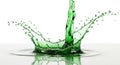Green Liquid Splash Creating a Crown Shape on a White Background water fluid Royalty Free Stock Photo