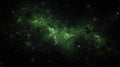 Vibrant Green Nebula Galaxy. A dynamic and vibrant green nebula forms a galaxy in the dark cosmos