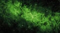 Vibrant Green Nebula Galaxy. A dynamic and vibrant green nebula forms a galaxy in the dark cosmos