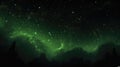 Vibrant Green Nebula Galaxy. A dynamic and vibrant green nebula forms a galaxy in the dark cosmos