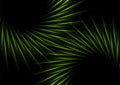 Vibrant green neon round laser rays abstract tech background