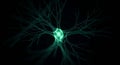 Vibrant green neuron cell structure concept Royalty Free Stock Photo
