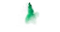 Vibrant green powder exploding on a white background Royalty Free Stock Photo