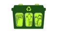 Green Recycling Bin with Sorted Waste Icon Royalty Free Stock Photo