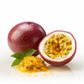 Vibrant Passion Fruit Product Photography On White Background