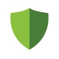 Vibrant green shield icon in flat design symbolizing protection, security, and safety for digital concepts Royalty Free Stock Photo