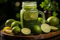 Vibrant green smoothie with healthy and fresh ingredients for energizing nutrition