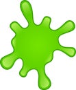 Vibrant green splatter spreading across a pristine white backdrop, creating a striking visual effect with its gooey