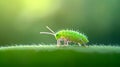 A Vibrant Green Springtail on Leaf Royalty Free Stock Photo