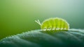 A Vibrant Green Springtail on Leaf Royalty Free Stock Photo
