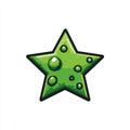 Green Star With Bubbles Pixel Art Isolated White Background Shiny Royalty Free Stock Photo