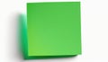 Vibrant green sticky note shade isolated white background front view adhesive paper copy space notice memo reminder message cut- Royalty Free Stock Photo